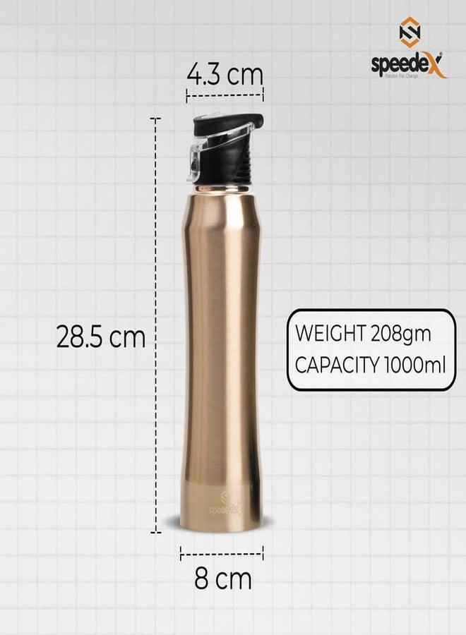 Speedex Stainless Steel Water Bottle 1 Litre, Leakproof Flipper Cap 1 Ltr, Copper Gold, Bottles 1+ Litre for School, Gym, Office, Boys, Girls, Men, Women, Kids, Fridge 1Ltr - 1000 ml - Set of 2 - Image 4